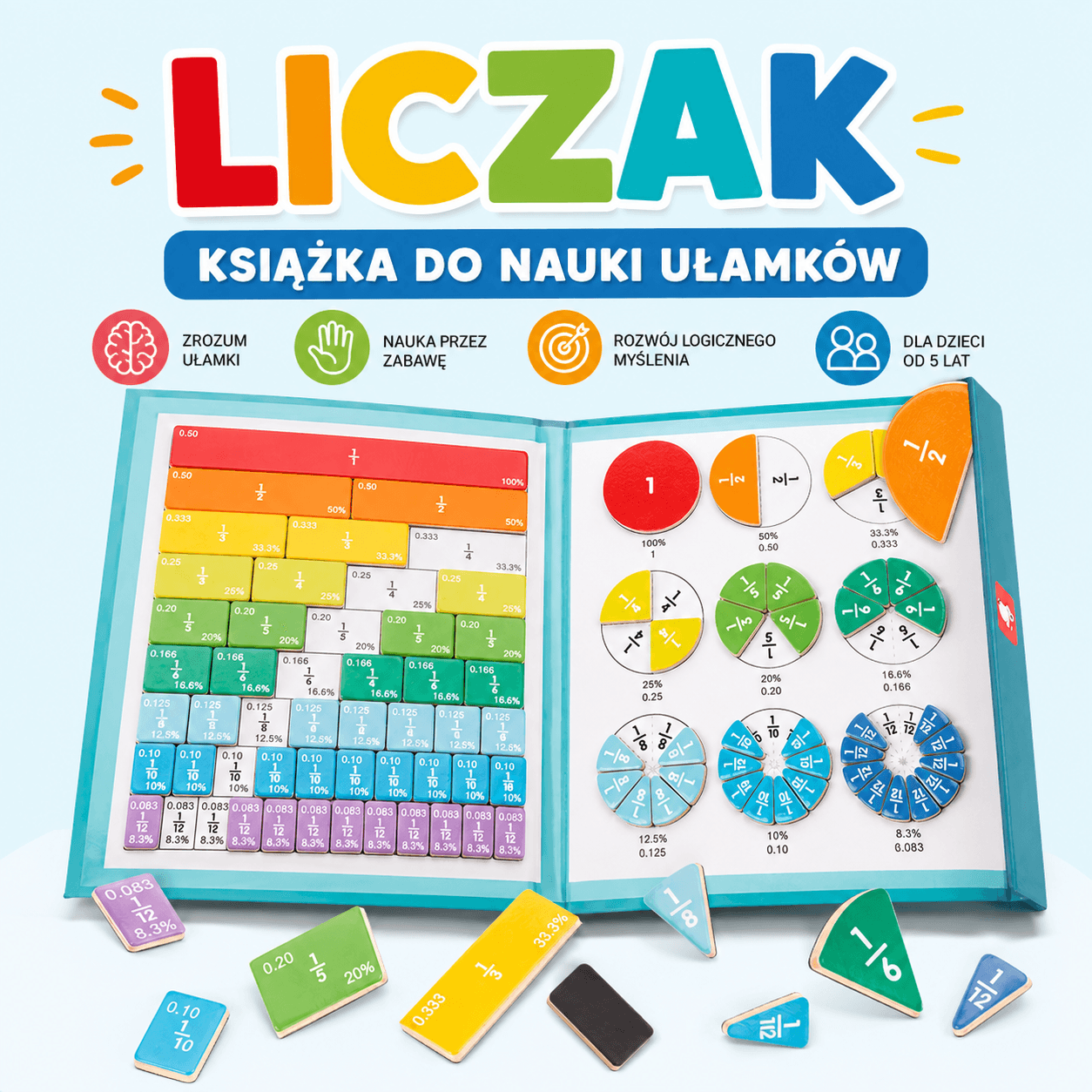 Liczak - książka do nauki ułamków