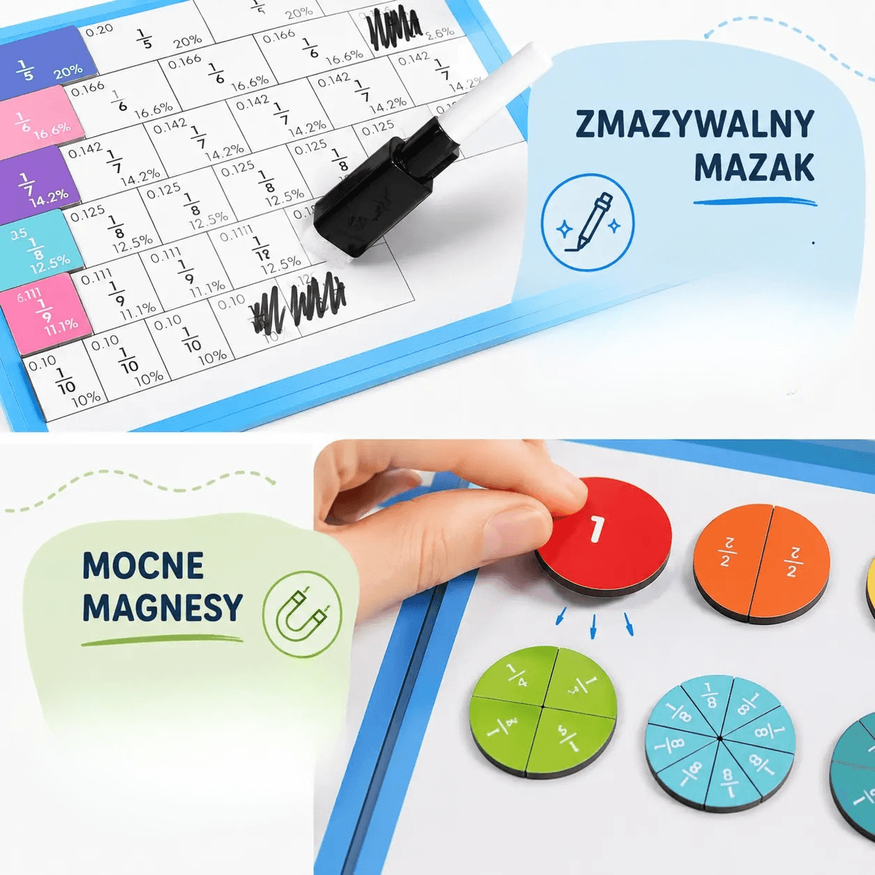 Liczak - książka do nauki ułamków Montessori
